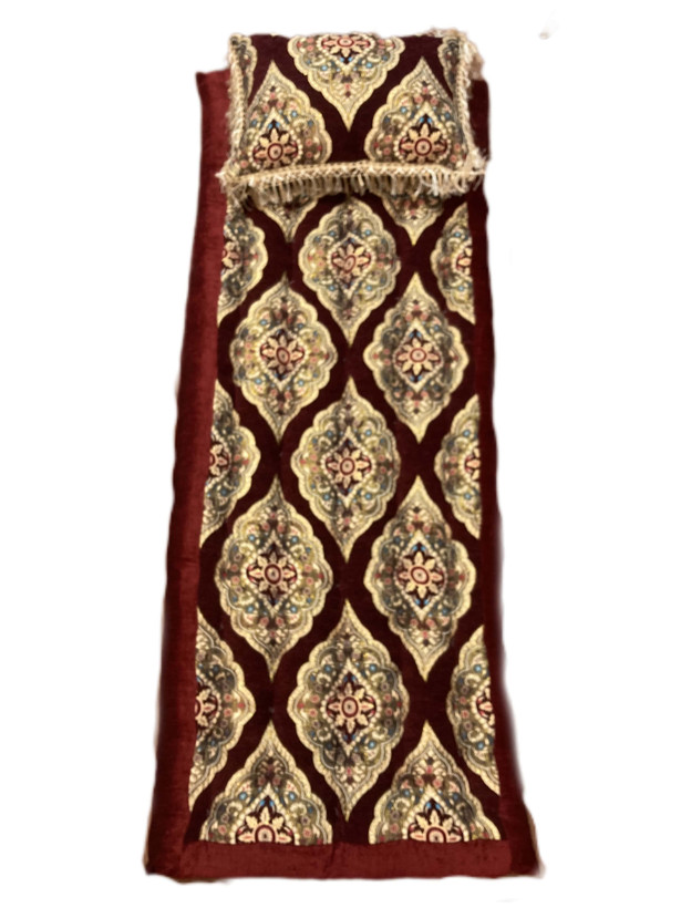 شاه نشین زرشکی طرح کناره مخمل کد 85446