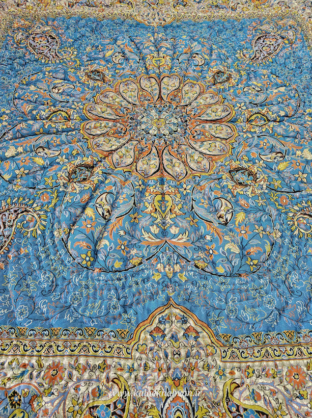 لحاف ترمه دست دوز ابی کد 489657
