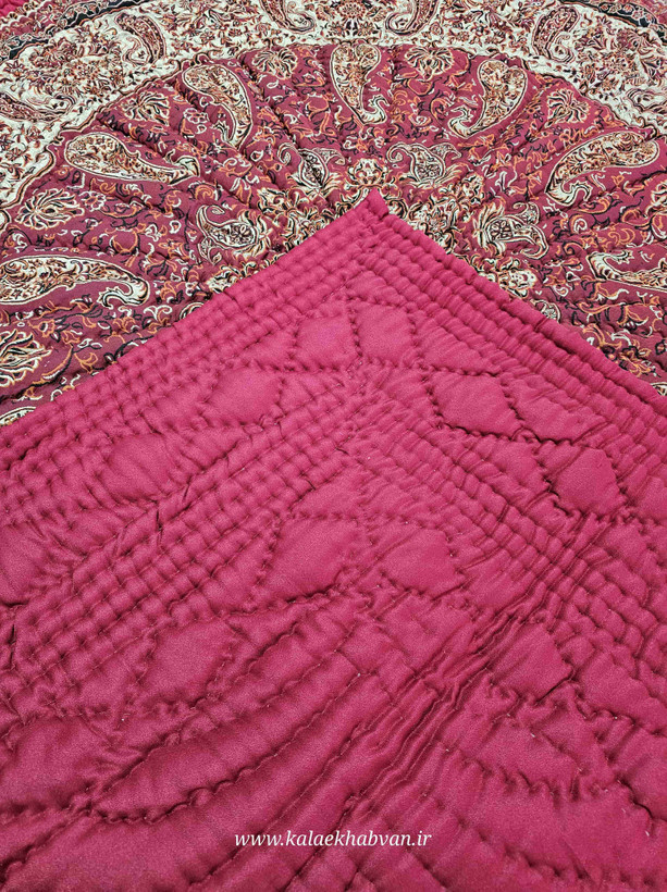 لحاف ترمه دست دوز رنگ زرشکی کد 559631