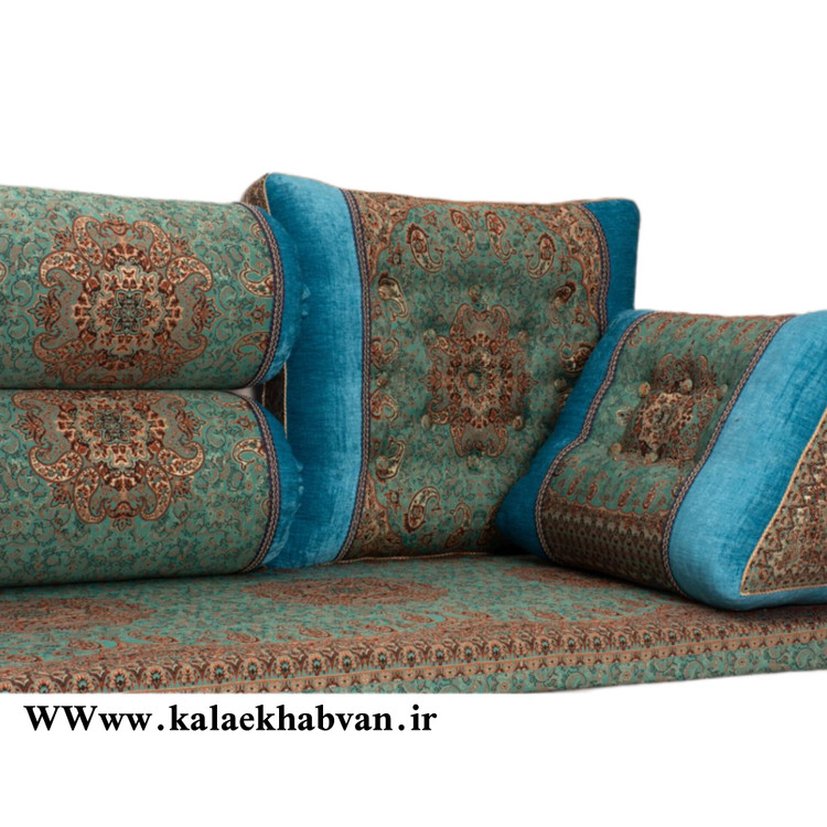 شاه نشین سبزطرح کناره مخمل کد 4598756