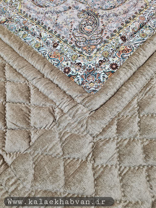 لحاف کرسی کرم کناره مخمل طرح افشار کد 21578