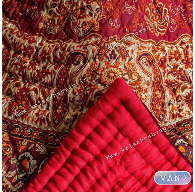 لحاف کرسی ترمه طرح شاهسوند زرشکی کد 55896