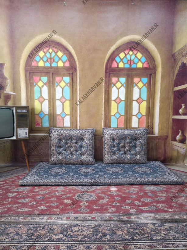 شاه نشین طوسی طرح نیلوفر کد dy77563