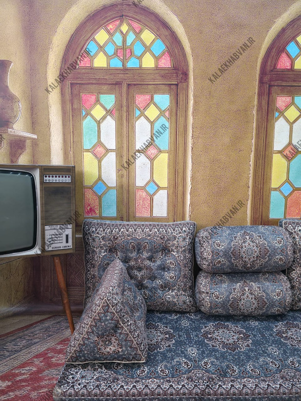 شاه نشین طوسی طرح نیلوفر کد dy77563
