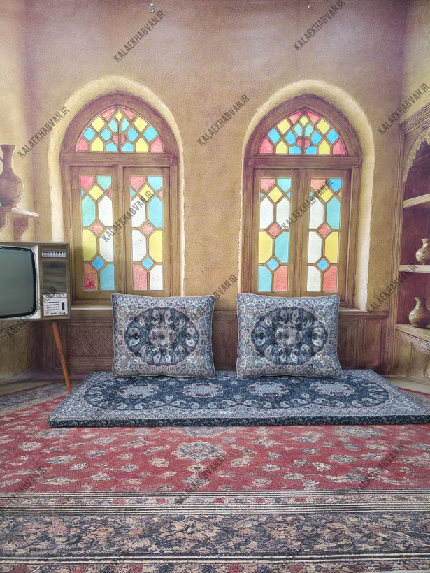 شاه نشین سورمه ای طرح نیلوفر کد453698