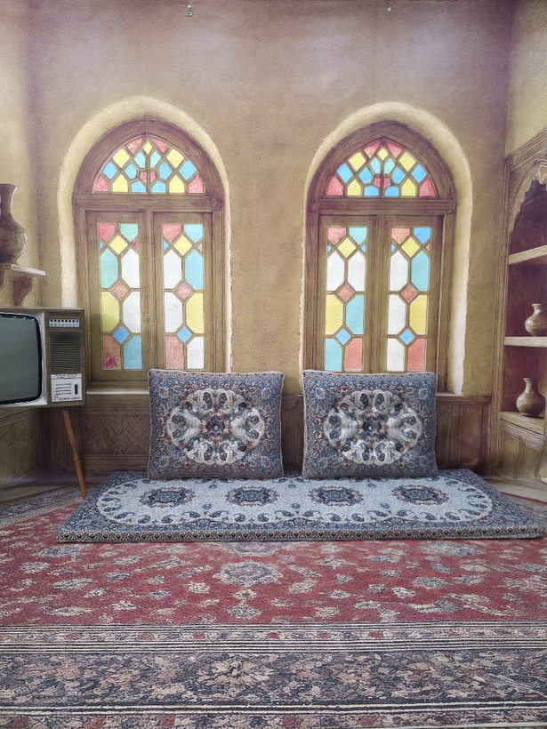 شاه نشین طرح نیلوفر نقره ای ابی کد14895