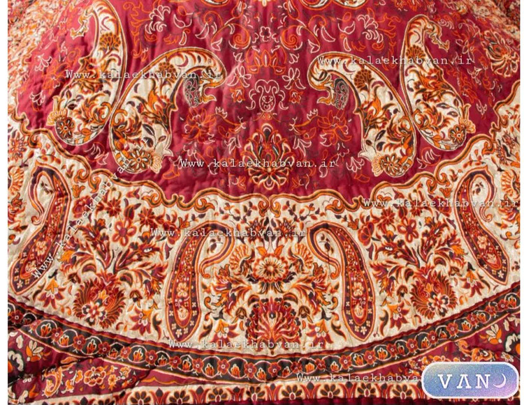 لحاف کرسی ترمه طرح شاهسوند زرشکی کد 55896