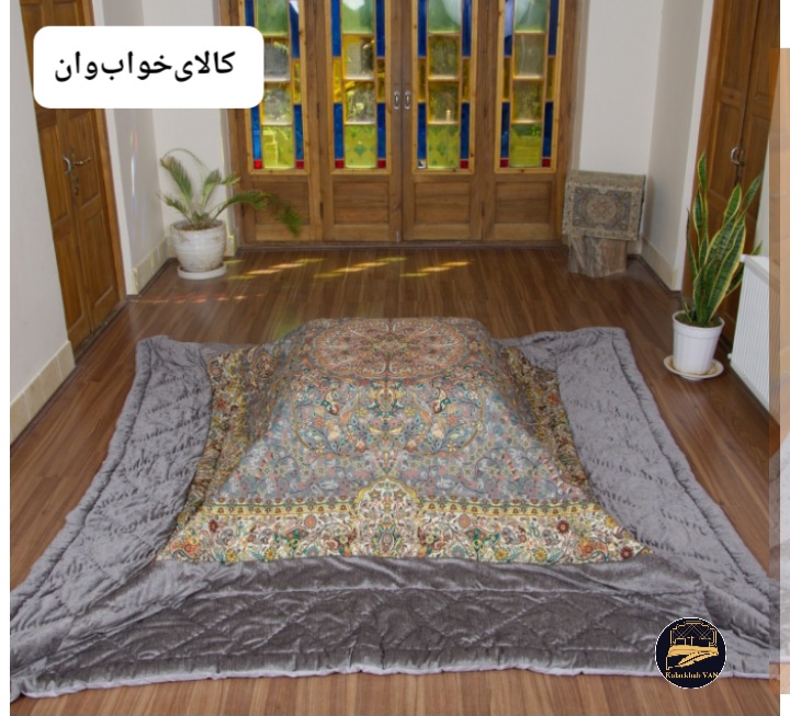 لحاف کرسی طرح افشار طوسی دست دوز کد sh55896